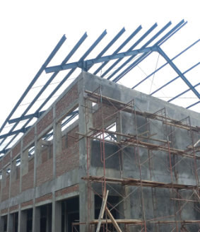 Steel structure under construction