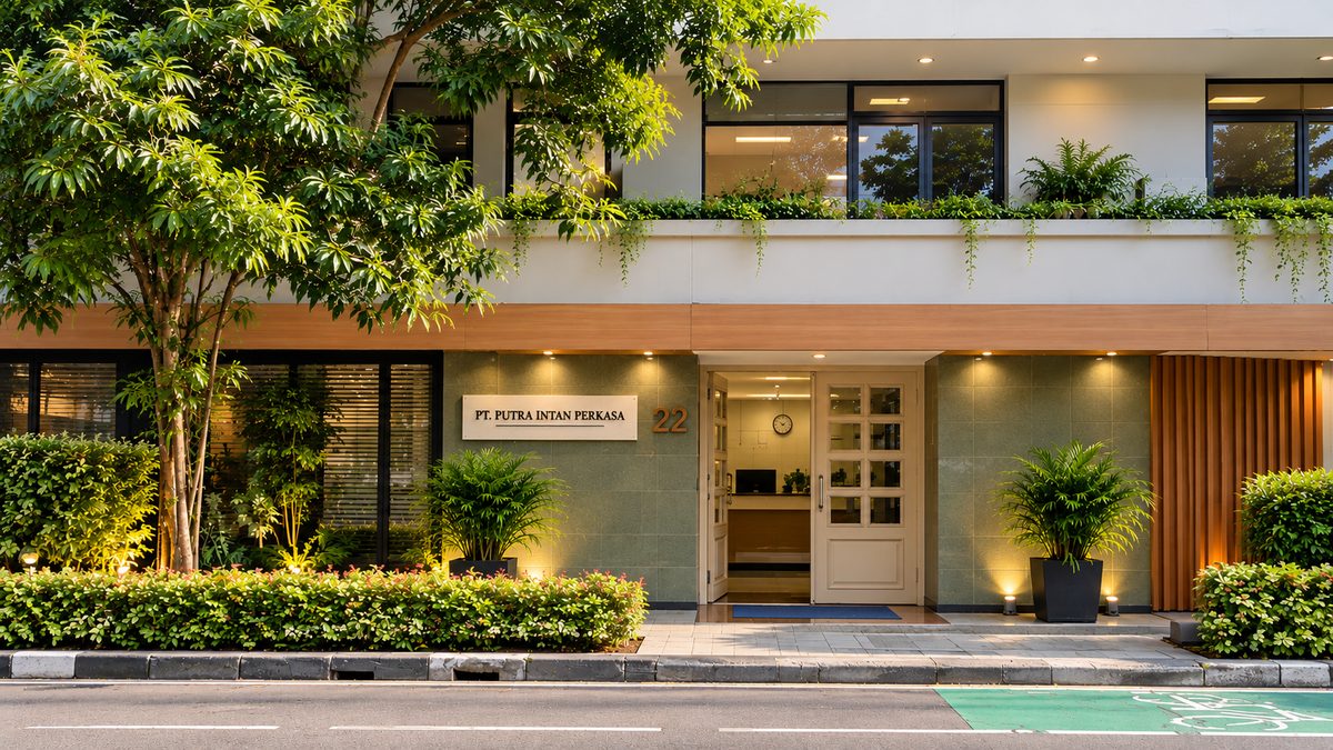 Entrance of the PT PIP office at Jl. Melawai Raya No. 22